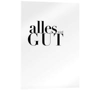 Posterlounge Alles Wird Gut I Acrylic print by Typobox 13 x 18 cm Black and white Wall art Wall decor
