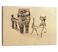 Posterlounge Animal Friendship Canvas print by Paul Klee 30 x 20 cm Beige Wall art Wall decor