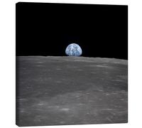 Posterlounge Apollo 11 - rising of the earth above the moon Canvas print