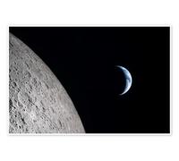 Posterlounge Artemis II The Edge of Two Worlds Poster | 60 x 40 cm by NASA Black Wall art Wall decor