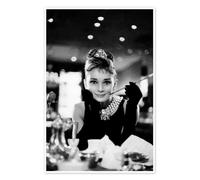 Posterlounge Audrey Hepburn in Breakfast at Tiffany's Poster | 14 x 21 cm by Celebrity Collection Black and white Wall art Wall decor