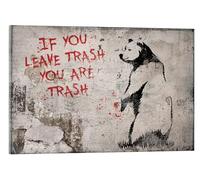 Posterlounge Banksy - If you Leave Trash, You are Trash Acrylic print by Pineapple Licensing 21 x 14 cm Beige Wall art Wall decor