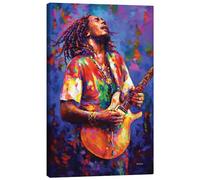 Posterlounge Bob Marley, Colourful Canvas print by Leon Devenice 20 x 30 cm Colourful Wall art Wall decor
