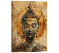 Posterlounge Buddha and Mandala Canvas print by DejaReve 50 x 70 cm Gold Spirituality & recreation Wall decor