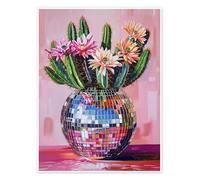 Posterlounge Cactus in Disco ball Poster by DejaReve 60 x 80 cm Rosé Wall art Wall decor