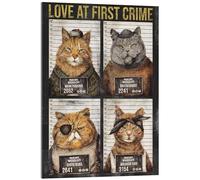 Posterlounge Cats Love At First Crime I Acrylic print by Mike Koubou 13 x 18 cm Brown Wall art Wall decor