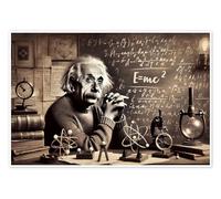 Posterlounge E=mc²: Albert Einstein's theory of relativity Poster by Michael artefacti 21 x 14 cm Beige Wall art Wall decor