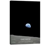Posterlounge Earthrise - Apollo 8 Canvas print by NASA 30 x 40 cm Black Wall art Wall decor