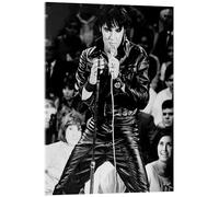 Posterlounge Elvis Presley Acrylic print 50 x 70 cm Black and white Wall art Wall decor
