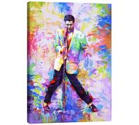 Posterlounge Elvis Presley Pop Art Canvas print by Leon Devenice 60 x 80 cm Colourful Wall art Wall decor