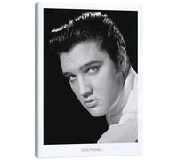 Posterlounge Elvis Presley Portrait II Canvas print 50 x 70 cm Black and white Wall art Wall decor