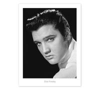 Posterlounge Elvis Presley Portrait II Poster | 30 x 40 cm Black and white Wall art Wall decor