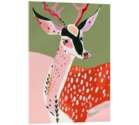Posterlounge Enchanted Deer Acrylic print by Artsy Sesta 70 x 90 cm Rosé Wall art Wall decor