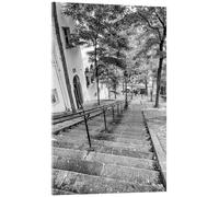Posterlounge Endless steps to Montmartre Acrylic print 14 x 21 cm Black and white Wall art Wall decor