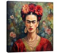 Posterlounge Frida Kahlo Vintage Canvas print by Mark Ashkenazi 20 x 20 cm Red Wall art Wall decor