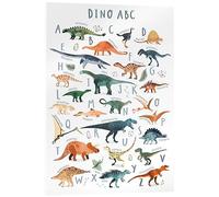 Posterlounge Happy Dinosaur ABC Acrylic print by Victoria Borges 30 x 40 cm Colourful Wall art Wall decor