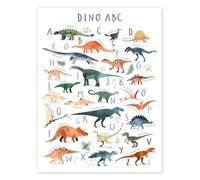 Posterlounge Happy Dinosaur ABC Poster by Victoria Borges 50 x 70 cm Colourful Wall art Wall decor
