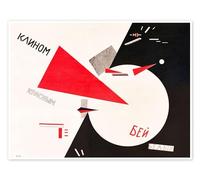 Posterlounge Hit the Whites with the Red Wedge Poster by El Lissitzky 70 x 50 cm Wall art Wall decor