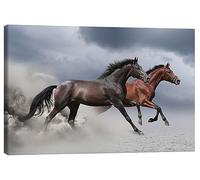Posterlounge Horses in the Storm Canvas print | 60 x 40 cm by Animal Portrait Photography Wall art Wall decor