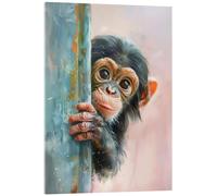 Posterlounge It's me, the Little Monkey Acrylic print by Dolphins DreamDesign 13 x 18 cm Pastel Wall art Wall decor