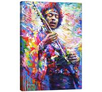 Posterlounge Jimi Hendrix II Canvas print by Leon Devenice 50 x 70 cm Blue Wall art Wall decor