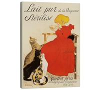 Posterlounge Lait pur Stérilisé (French) Canvas print by Théophile-Alexandre Steinlen 50 x 70 cm Beige Wall art Wall decor