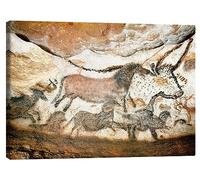 Posterlounge Lascaux cave, Aurochs and horses Canvas print 40 x 30 cm Brown Wall art Wall decor