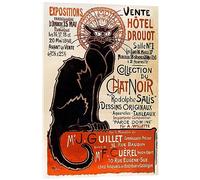Posterlounge Le Chat Noir, 1896 Acrylic print by Théophile-Alexandre Steinlen 30 x 40 cm Beige Wall art Wall decor