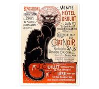 Posterlounge Le Chat Noir, 1896 Poster by Théophile-Alexandre Steinlen 60 x 80 cm Beige Wall art Wall decor