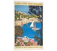 Posterlounge L'été sur la Côte d'Azur, 1926 Acrylic print by Guillaume G. Roger 14 x 21 cm Wall art Wall decor