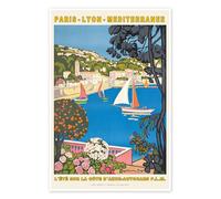 Posterlounge L'été sur la Côte d'Azur, 1926 Poster by Guillaume G. Roger 14 x 21 cm Wall art Wall decor