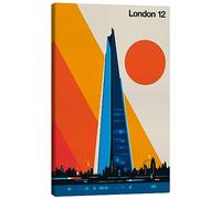 Posterlounge London 12 Canvas print by Bo Lundberg 40 x 60 cm Colourful Wall art Wall decor