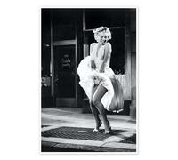 Posterlounge Marilyn - The Seven Year Itch iconic pose Poster by Celebrity Collection 40 x 60 cm Black and white Wall art Wall decor