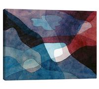 Posterlounge Mountain and Air Synthetic Canvas print by Paul Klee 40 x 30 cm Blue Wall art Wall decor
