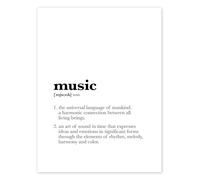 Posterlounge Music - Definition Poster by Michael Tarassow 50 x 70 cm Black and white Wall art Wall decor