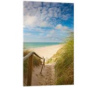 Posterlounge Narrow path to the beach Acrylic print 14 x 21 cm Wall art Wall decor