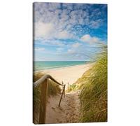 Posterlounge Narrow path to the beach Canvas print 70 x 100 cm Wall art Wall decor