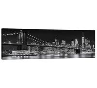 Posterlounge New York City Skyline Canvas print by Melanie Viola 60 x 20 cm Black and white Wall art Wall decor