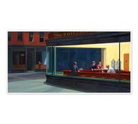 Posterlounge Nighthawks Poster by Edward Hopper 140 x 70 cm Brown Wall art Wall decor