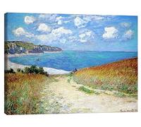 Posterlounge Path in the Wheat Fields at Pourville Canvas print by Claude Monet 40 x 30 cm Turquoise Wall art Wall decor