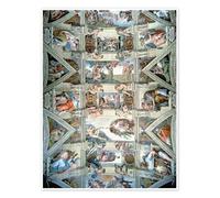 Posterlounge Sistine Chapel ceiling and lunettes Poster by Michelangelo 50 x 70 cm Wall art Wall decor
