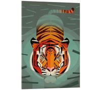 Posterlounge Swimming tiger Acrylic print by Dieter Braun 13 x 18 cm Orange Wall art Wall decor