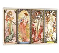 Posterlounge The Four Seasons Acrylic print by Alfons Mucha 100 x 70 cm Colourful Wall art Wall decor