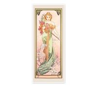 Posterlounge The Four Seasons - Spring Poster by Alfons Mucha 50 x 120 cm Orange Wall art Wall decor