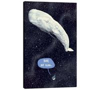 Posterlounge The Hitchhiker's Guide to the Galaxy Canvas print by Paola Morpheus 20 x 30 cm Blue Wall art Wall decor