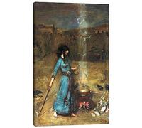 Posterlounge The magic circle Canvas print by John William Waterhouse 20 x 30 cm Wall art Wall decor