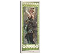 Posterlounge The Moon and the Stars - The Moon (Clair de lune) Canvas print by Alfons Mucha 40 x 100 cm Wall art Wall decor