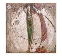 Posterlounge The White Rose and the Red Rose Poster by Margaret MacDonald Mackintosh 40 x 40 cm Brown Wall art Wall decor