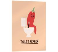 Posterlounge Toilet Pepper Acrylic print by HandsOffMyDinosaur 13 x 18 cm Rosé Wall art Wall decor