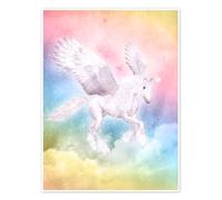 Posterlounge Unicorn Pegasus, big dreams Poster by Dolphins DreamDesign 13 x 18 cm Wall art Wall decor